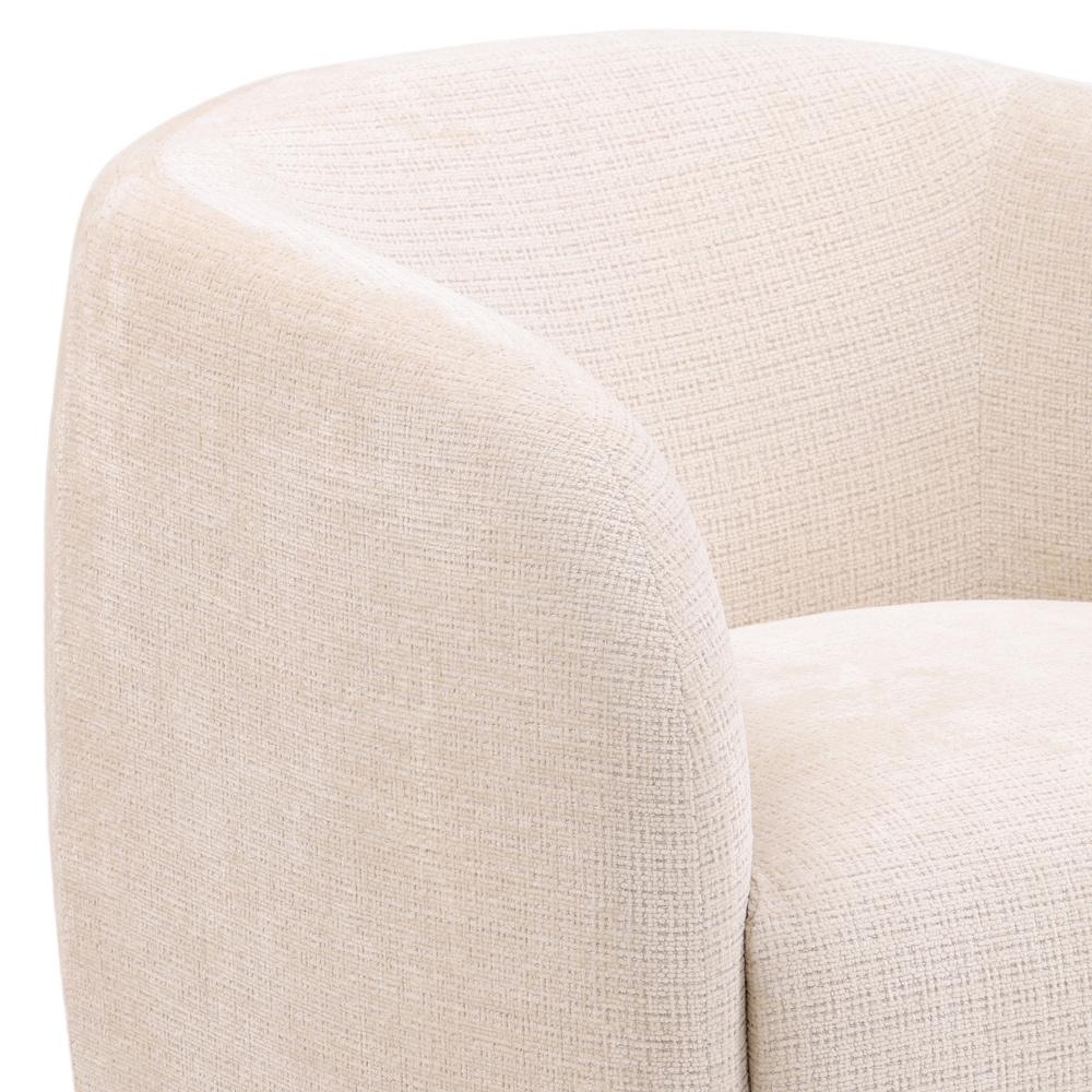 Henry & Mason - Niagra Hardwood Barrel Chair with Metal Swivel Base and Cream Fabric - DV7689 veiw 5