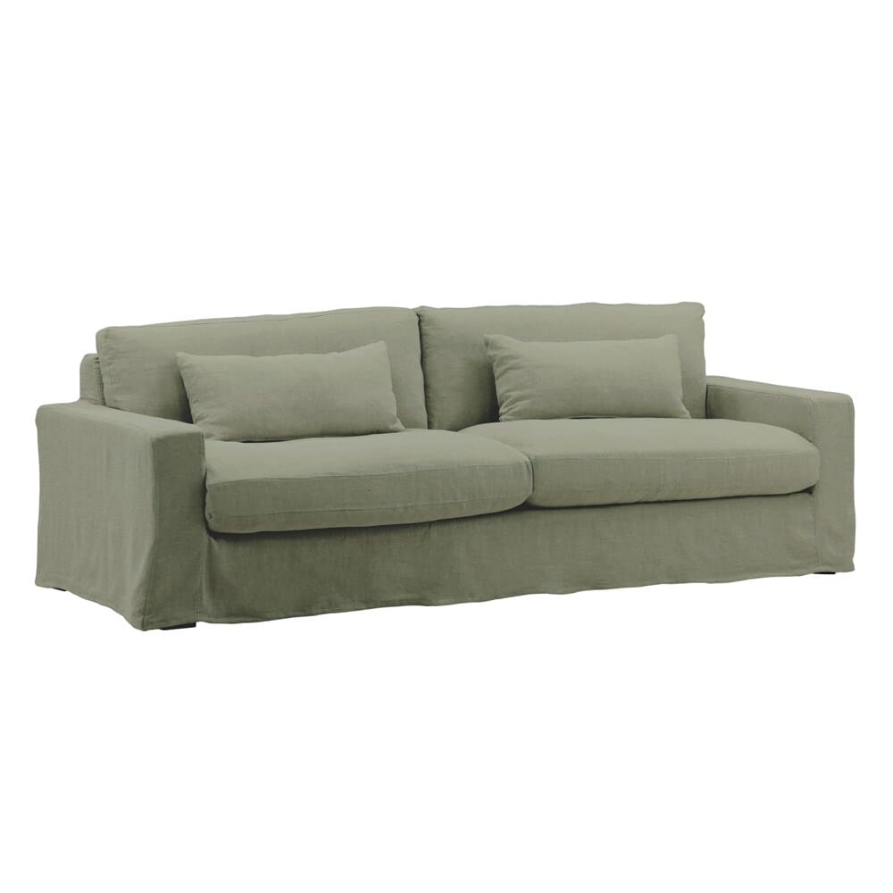Henry & Mason - Yankee Linen Sofa Frame and Slip Cover Forest veiw 1