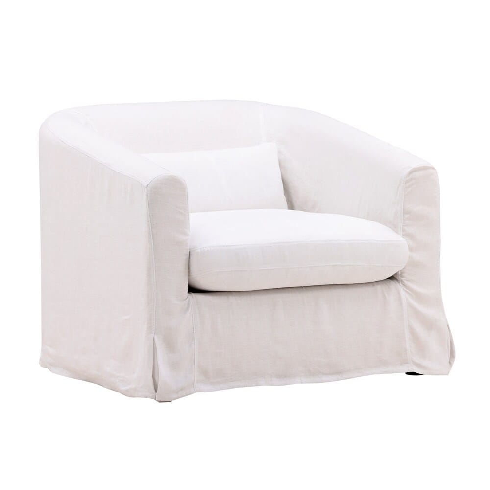 Henry & Mason - Henderson Birch Wood Slipcover Chair Frame and Slipcover in White veiw 1