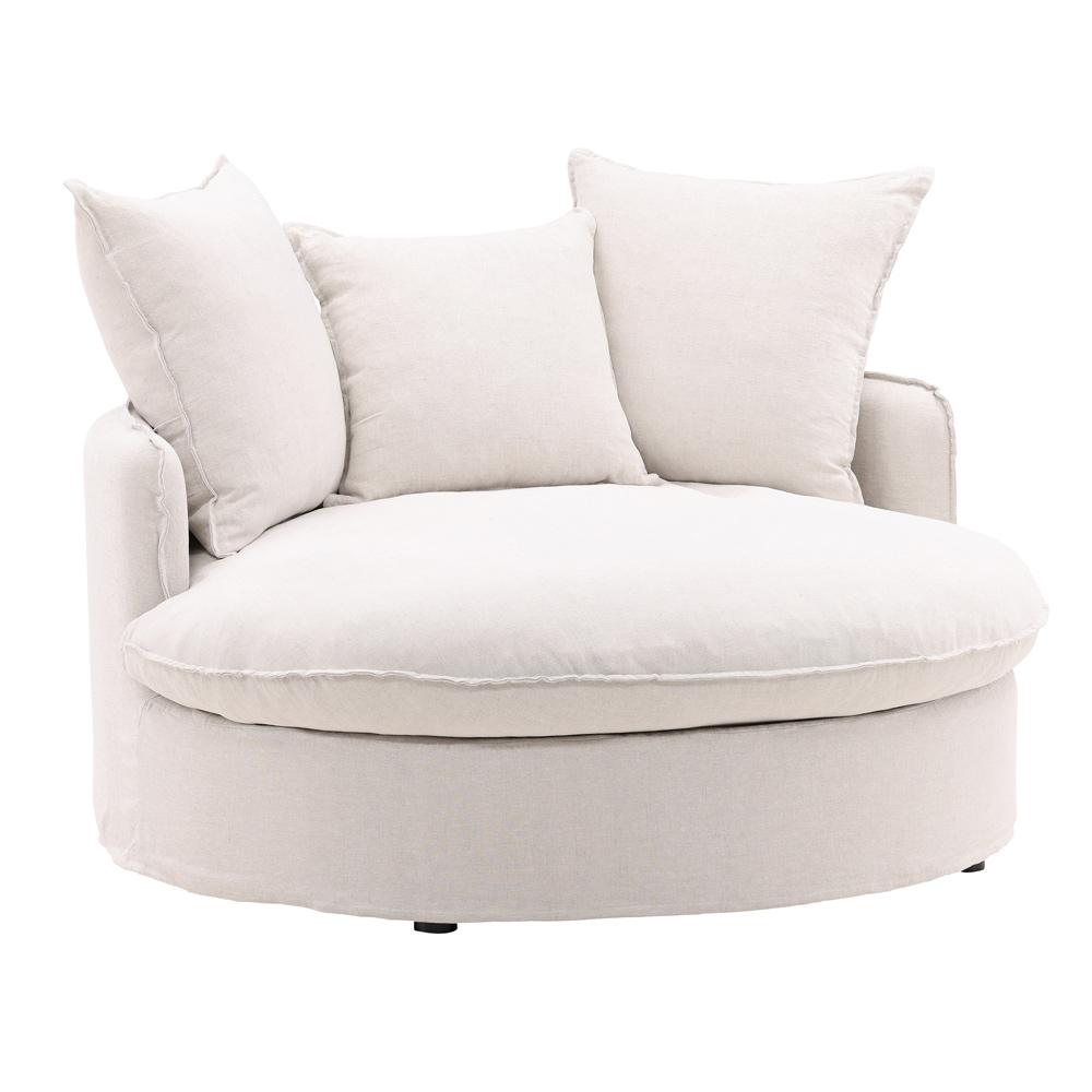 Henry & Mason - Dolcefina Birch Wood Lounger Frame and Slipcover Natural veiw 1