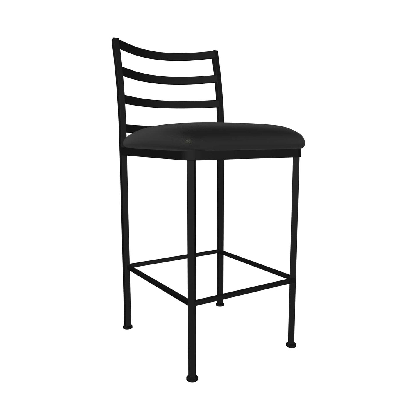 Wesley Allen - Harper 30in Bar Height Stool in Licorice Black Vinyl with a Hand Powder-Painted Sable Onyx Finish - B231H30-XS-MB-DBLK veiw 1