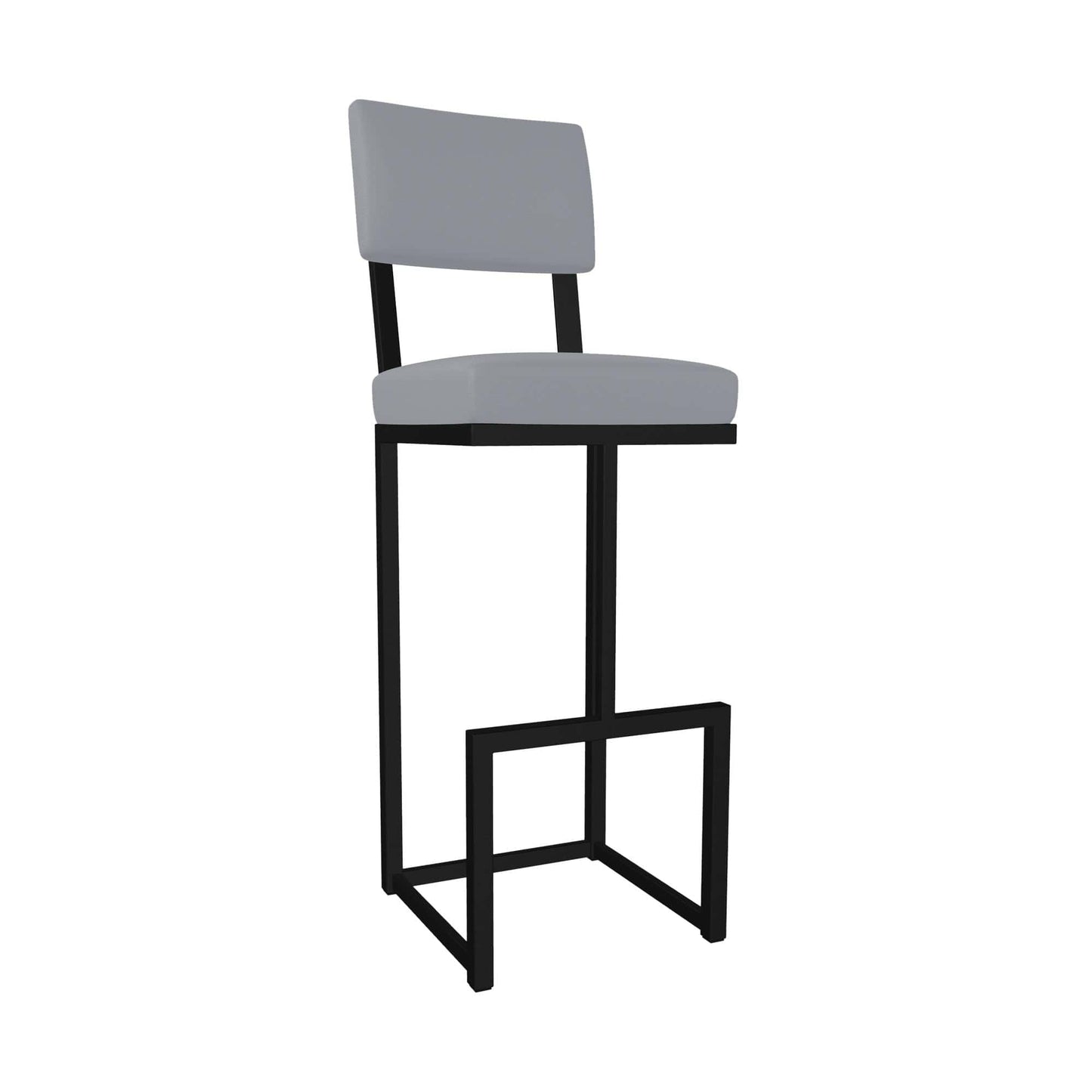 Wesley Allen - Adele 26in Counter Height Stool in Charcoal Gray Vinyl with a Hand Powder-Painted Sable Onyx Finish - B236H26-XS-MB-DST veiw 1