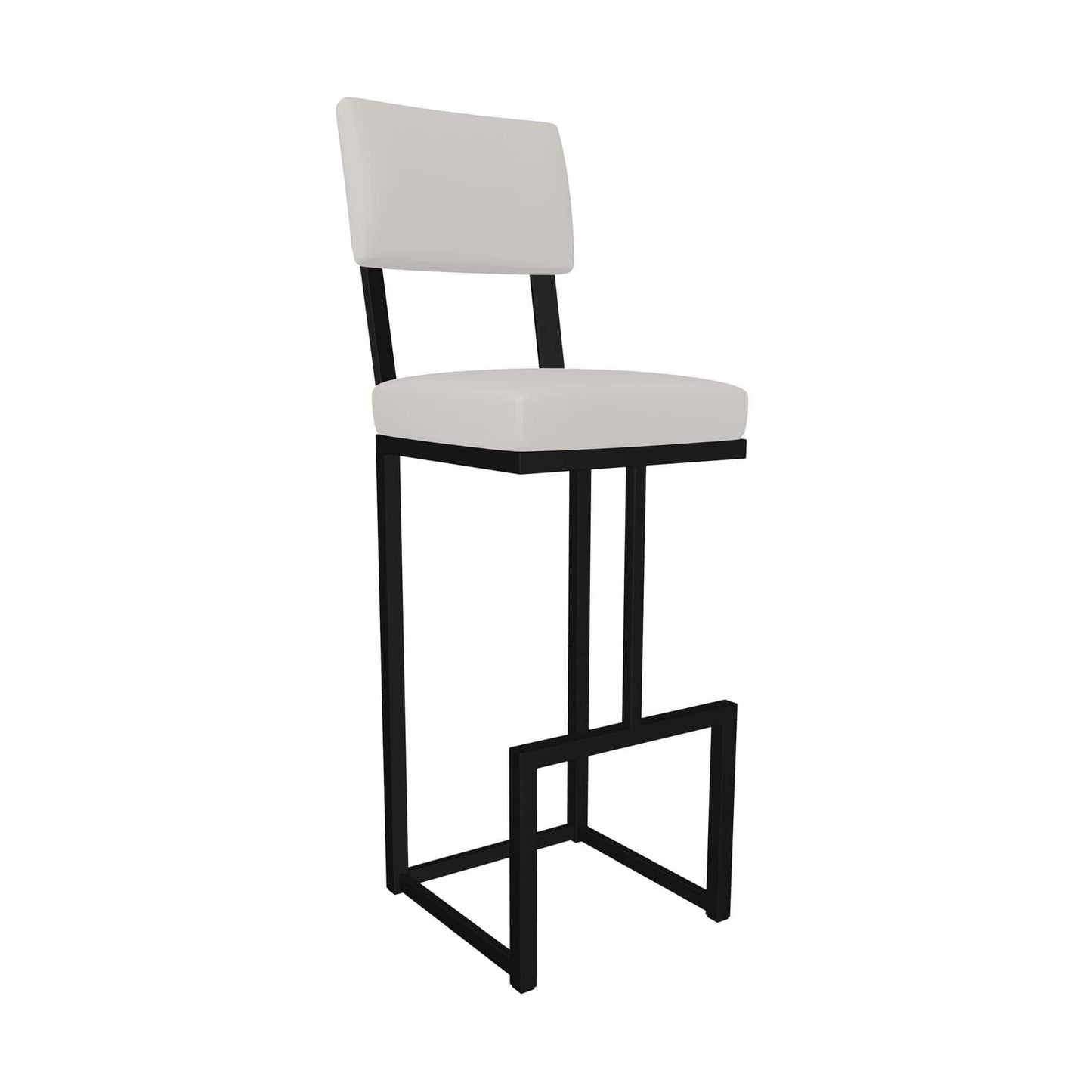 Wesley Allen - Adele 26in Counter Height Stool in Vail Pure White Vinyl with a Hand Powder-Painted Sable Onyx Finish - B236H26-XS-MB-APW veiw 1