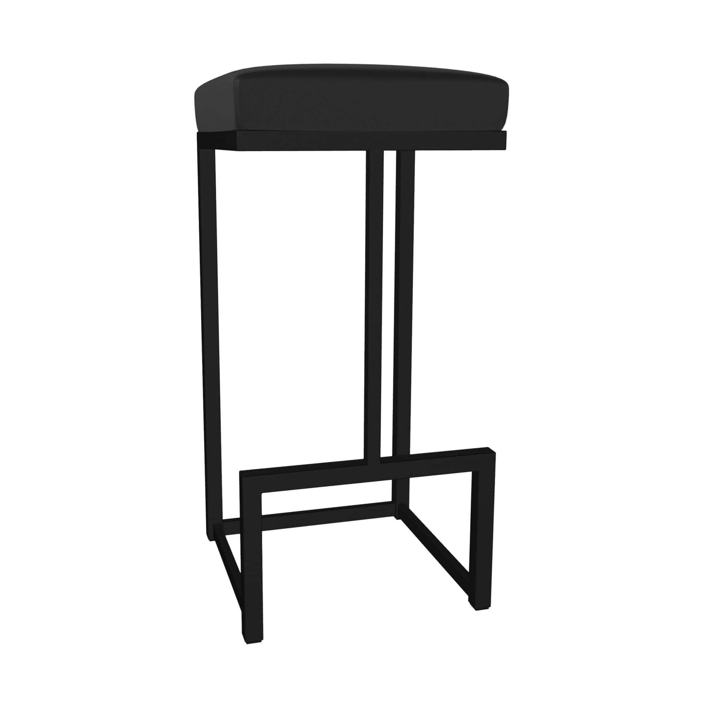 Wesley Allen - Brenda 30in Bar Height Backless Stool in Licorice Black Vinyl with a Hand Powder-Painted Sable Onyx Finish - B237H30-XB-MB-DBLK veiw 1
