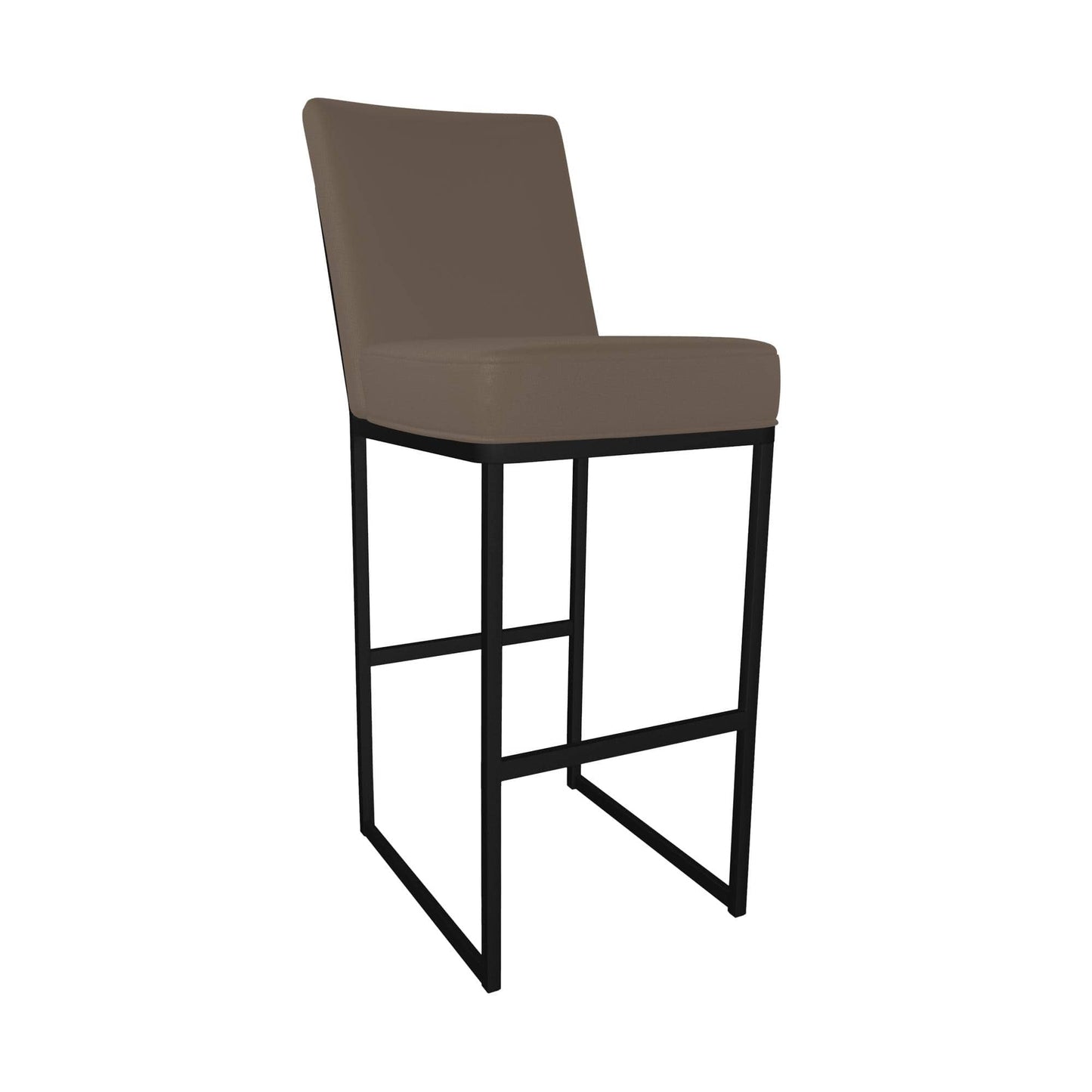 Wesley Allen - Kelsey 30in Bar Height Stool in Island Teak Vinyl with a Hand Powder-Painted Sable Onyx Finish - B241H30-XS-MB-DB veiw 1