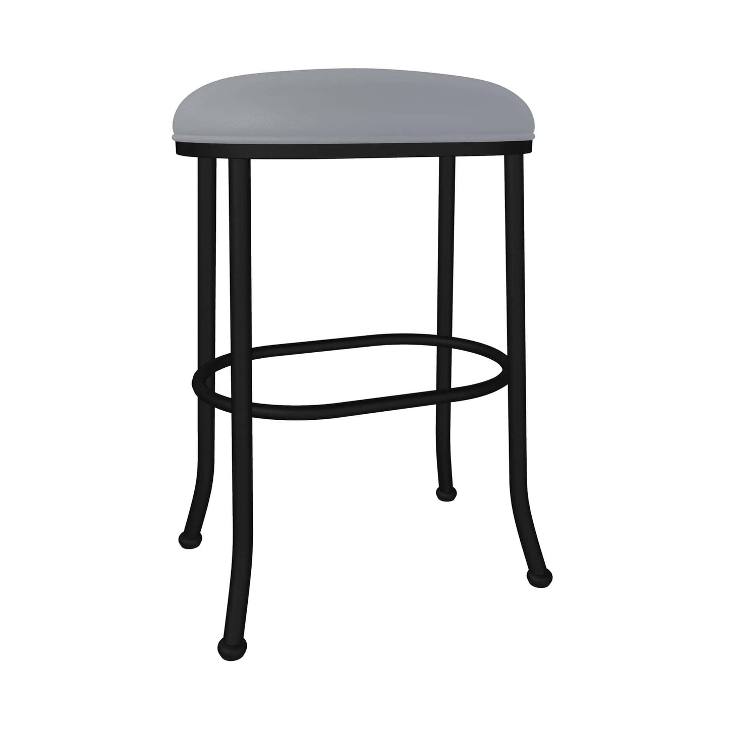 Wesley Allen - Dortmund 30in Bar Height Backless Stool in Charcoal Gray Vinyl with a Hand Powder-Painted Sable Onyx Finish - B245H30-XB-MB-DST veiw 1