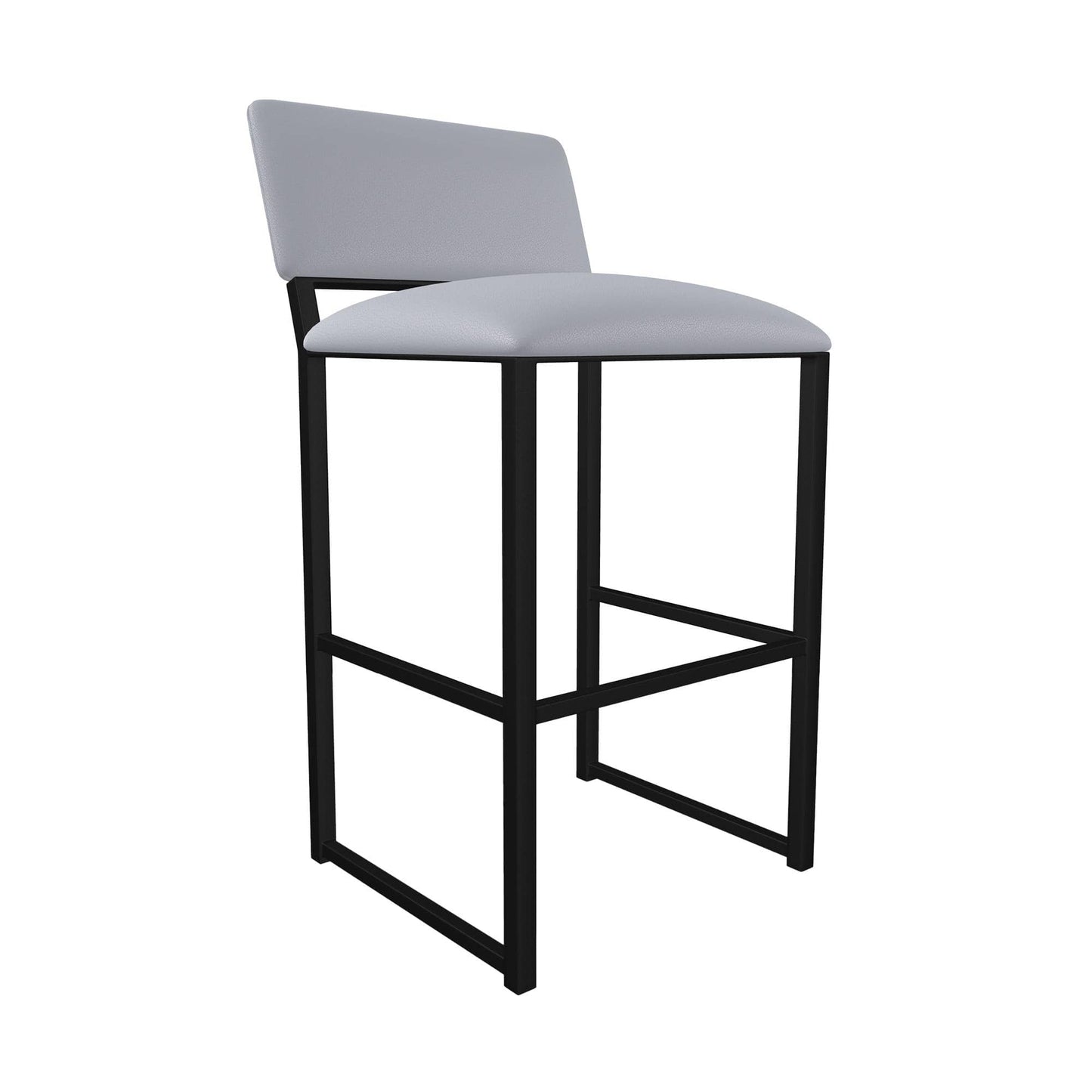 Wesley Allen - Madrid 26in Counter Height Stool in Charcoal Gray Vinyl with a Hand Powder-Painted Sable Onyx Finish - B254H26-XS-MB-DST veiw 1