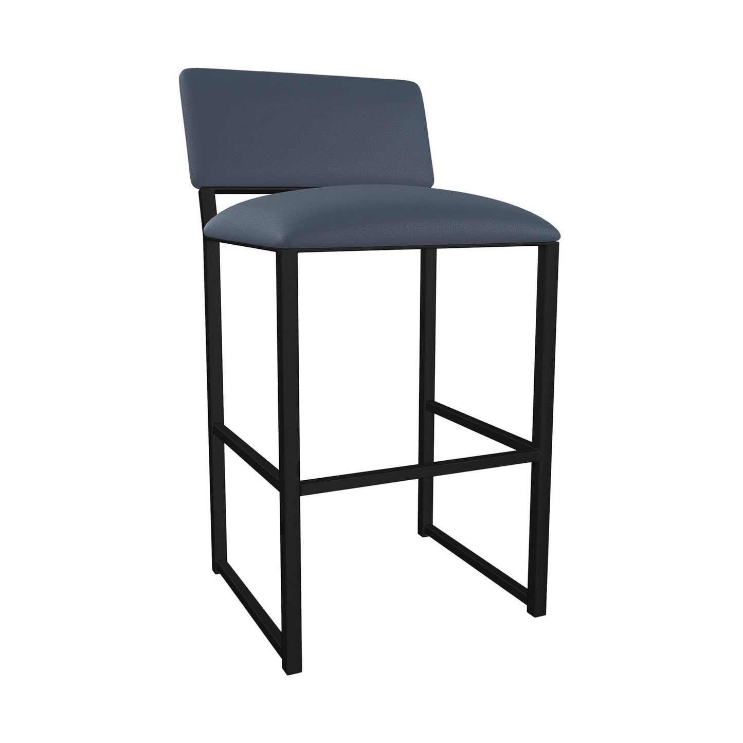Wesley Allen - Madrid 30in Bar Height Stool in Midnight Blue Vinyl with a Hand Powder-Painted Sable Onyx Finish - B254H30-XS-MB-DWB veiw 1