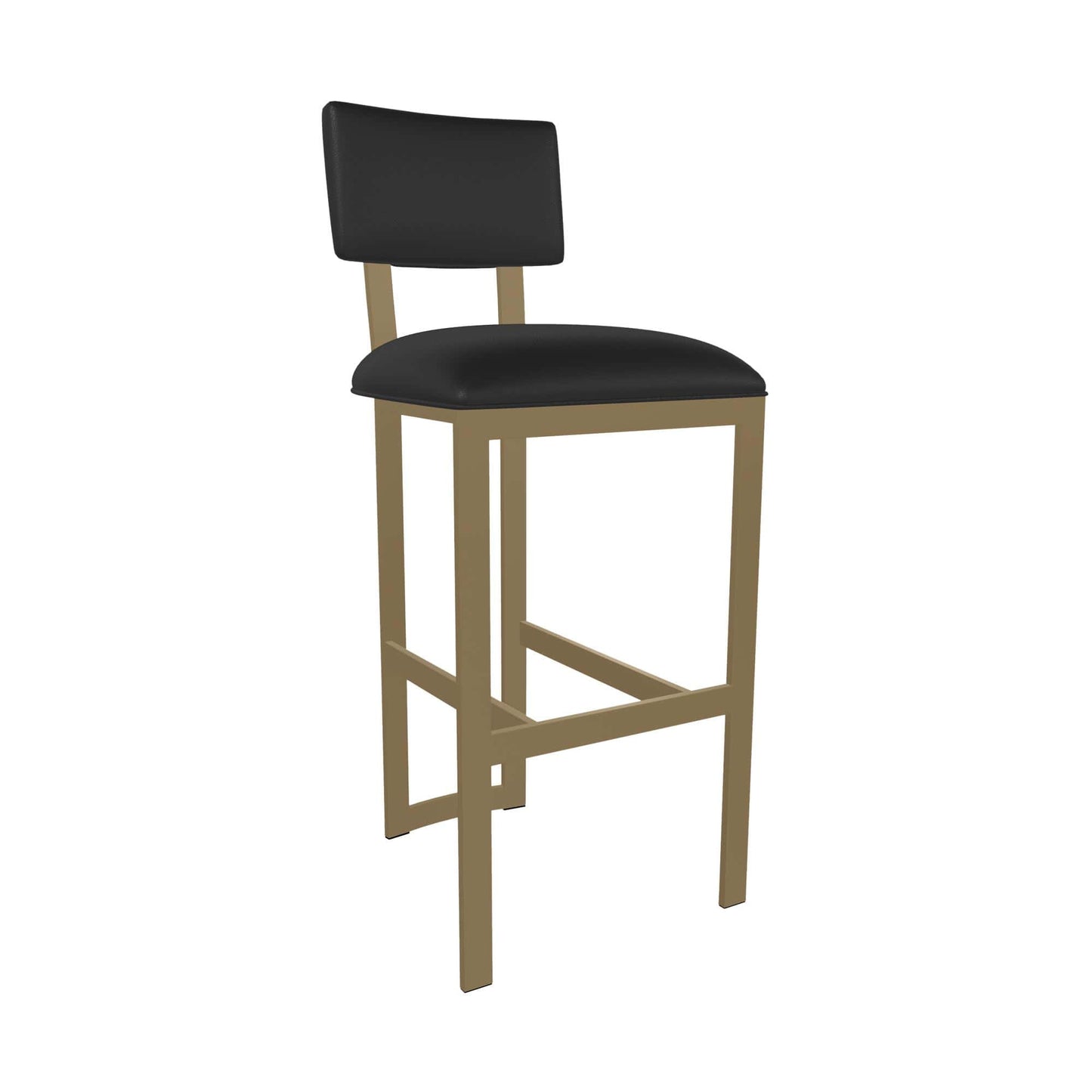 Wesley Allen - London 26in Counter Height Stool in Licorice Black Vinyl with a Hand Powder-Painted Milky Gold Finish - B258H26-XS-OGD-DBLK veiw 1