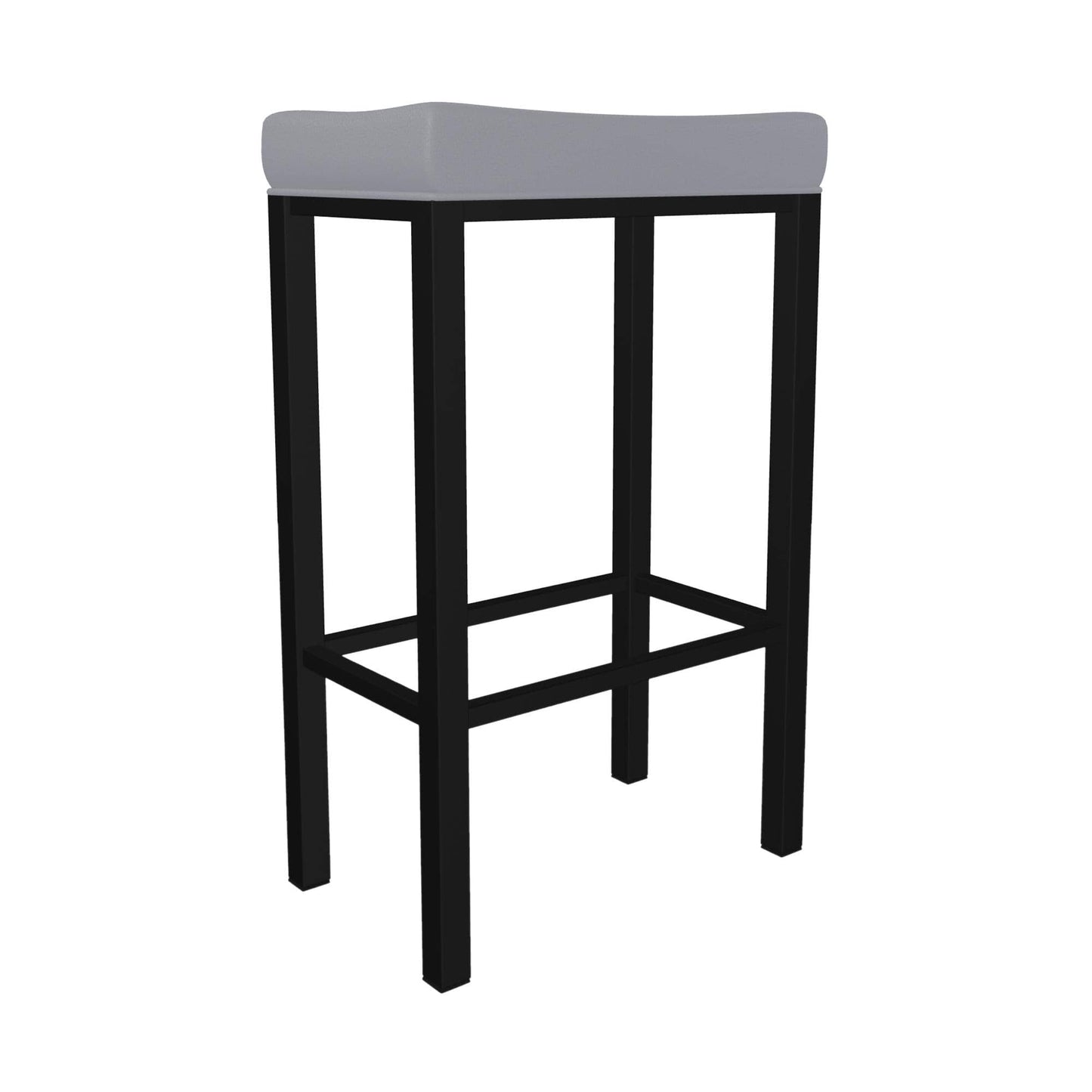 Wesley Allen - Melissa 26in Counter Height Backless Stool in Charcoal Gray Vinyl with a Hand Powder-Painted Sable Onyx Finish - B501H26-XB-MB-DST veiw 1
