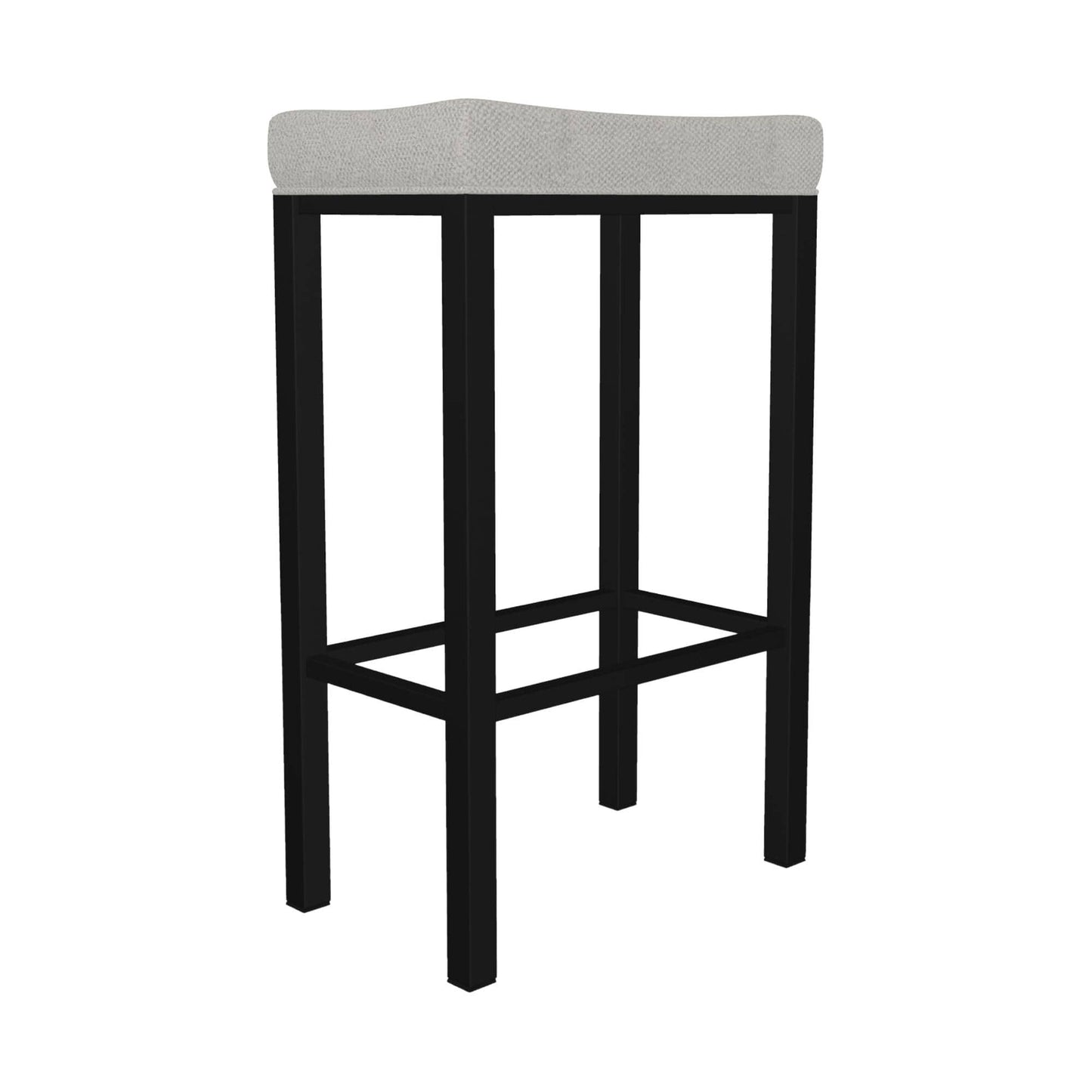 Wesley Allen - Melissa 30in Bar Height Backless Stool in Irish Mist Performance Fabric with a Hand Powder-Painted Sable Onyx Finish - B501H30-XB-MB-FM veiw 1