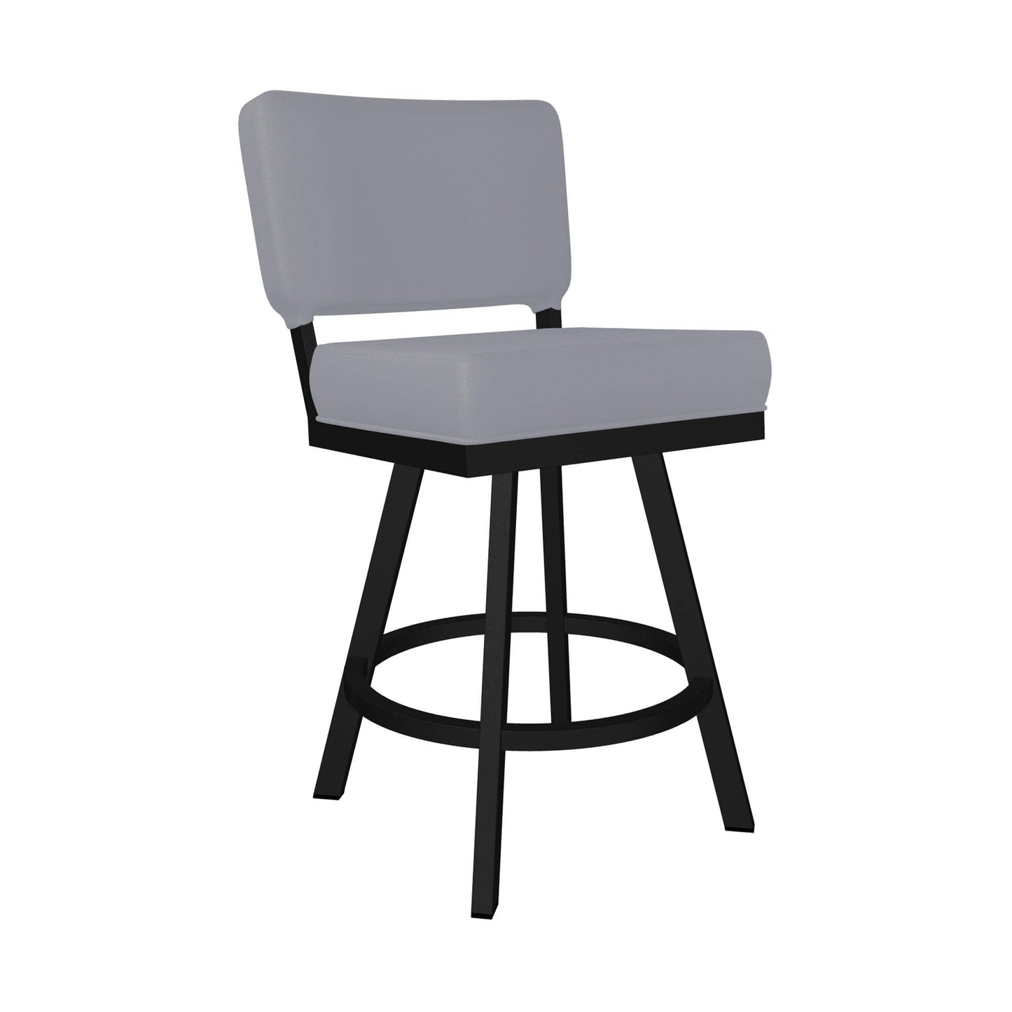 Wesley Allen - Florida 26in Counter Height Swivel Stool in Charcoal Gray Vinyl with a Hand Powder-Painted Sable Onyx Finish - B505H26-S-MB-DST veiw 1