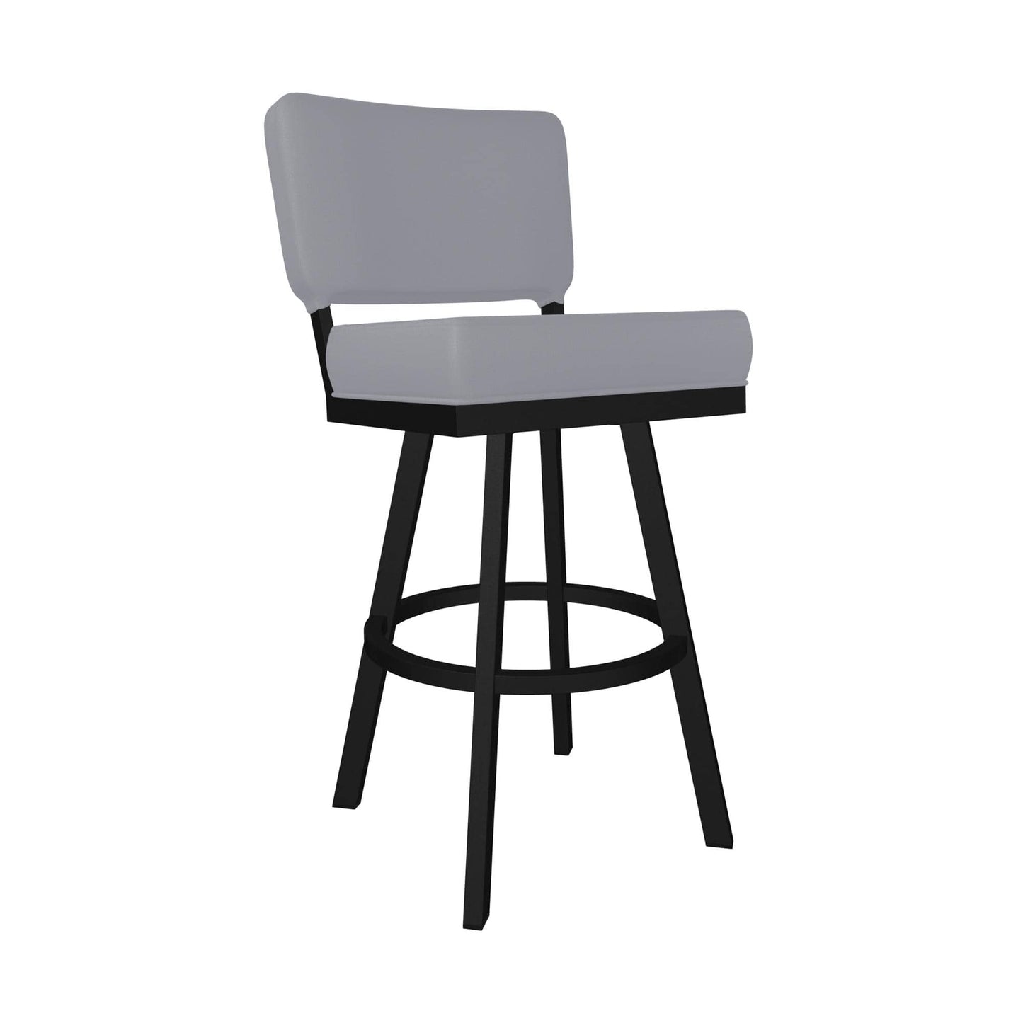 Wesley Allen - Florida 30in Bar Height Swivel Stool in Charcoal Gray Vinyl with a Hand Powder-Painted Sable Onyx Finish - B505H30-S-MB-DST veiw 1
