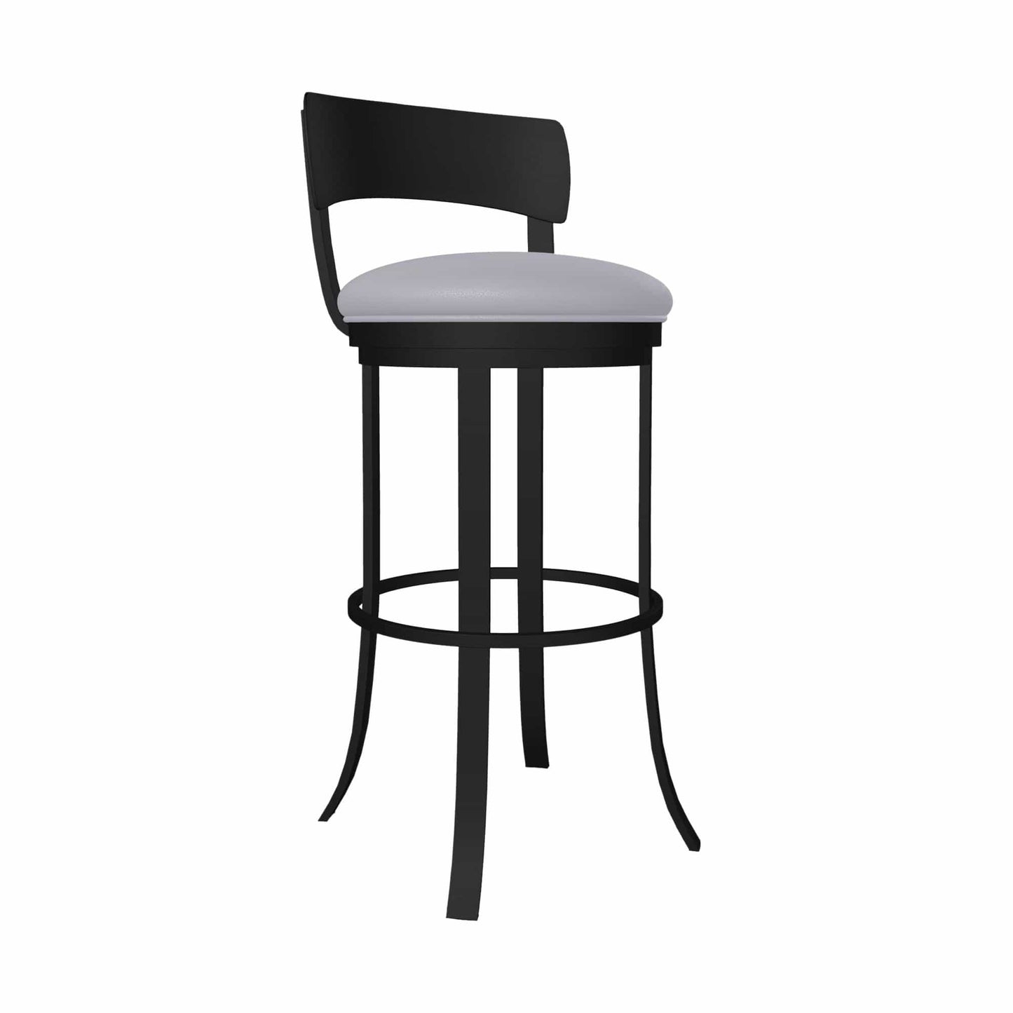 Wesley Allen - Stockholm 26in Counter Height Swivel Stool in Charcoal Gray Vinyl with a Hand Powder-Painted Sable Onyx Finish - B507H26-S-MB-DST veiw 1