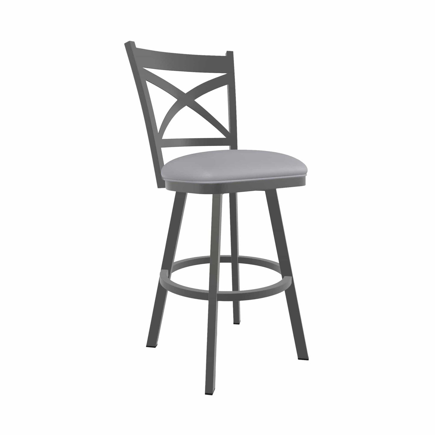 Wesley Allen - Julia 26in Counter Height Swivel Stool in Charcoal Gray Vinyl with a Hand Powder-Painted Firestone Grey Finish - B513H26-S-PTR-DST veiw 1