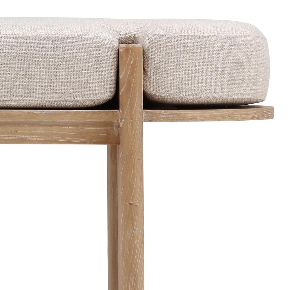 Henry & Mason - Terren Natural Elm Wood Bench with Beige Upholstery - DV7090 veiw 5