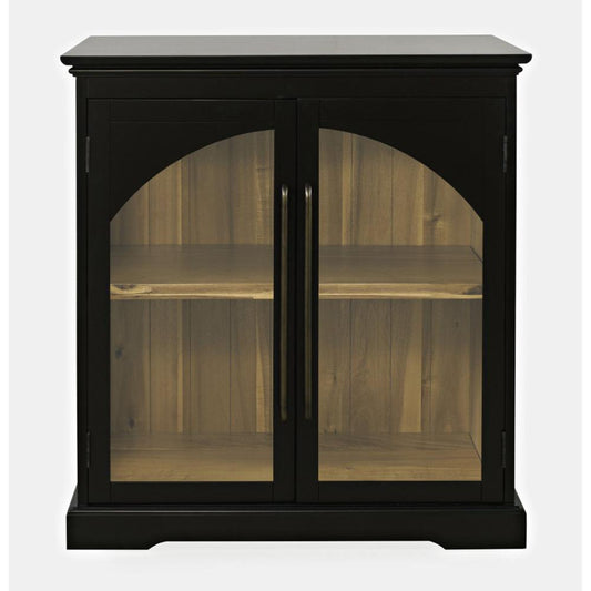 Jofran - Archdale 33in Gothic Arch Transitional Accent Storage Cabinet with Glass Doors in Black - 2295-33 veiw 2