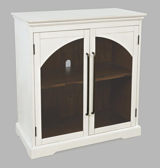 Jofran - Archdale 33in Gothic Arch Transitional Accent Storage Cabinet with Glass Doors in White - 2293-33 veiw 2