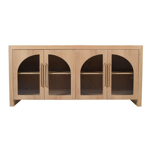 Jofran - Archimedes 60in Curved Arch Four Door Sideboard Storage Cabinet in Oak - 2431-60 veiw 2