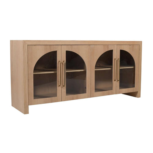 Jofran - Archimedes 70in Curved Arch Four Door Sideboard Storage Cabinet in Oak - 2431-70 veiw 2