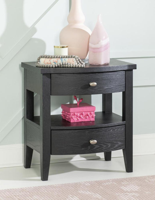 Legacy Classic Furniture - Trisha Yearwood TodayS Traditions Open Nightstand 2 Drawer Blacksmith Finish - TY4951-3102 veiw 2
