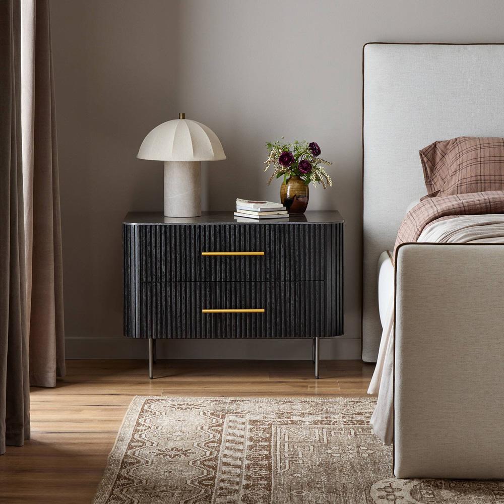 Four Hands - Collins - Fletcher Large Nightstand - Bluestone - Distressed Black - 234690-002 veiw 12