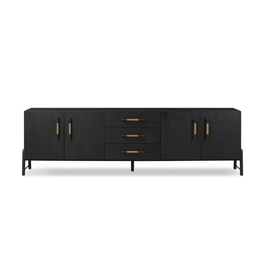 Four Hands - Filmore - Rosedale Media Console - Chaps Sand - Ebony Oak Veneer - 108672-004 veiw 2