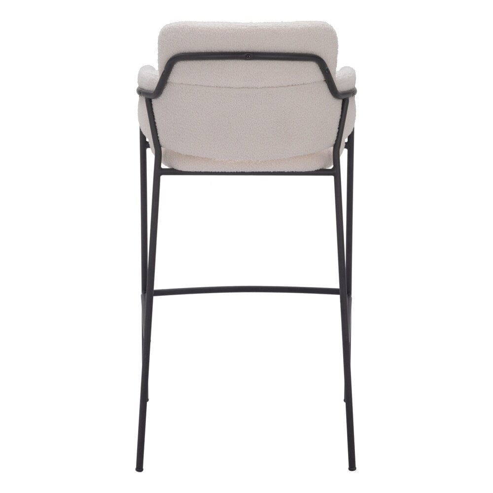Zuo Modern - Marcel Barstool (Set of 2) Cream - 109667 veiw 4