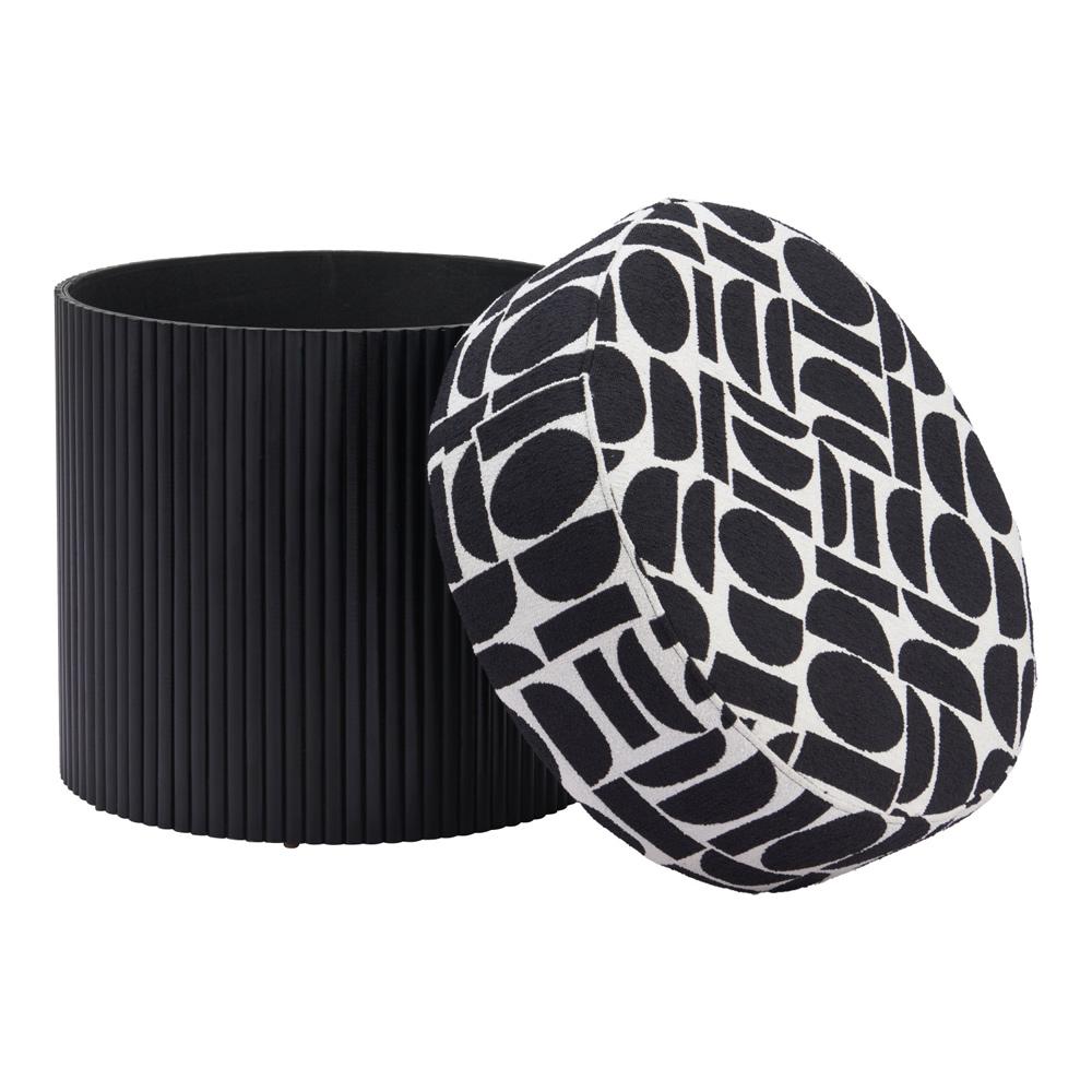 Zuo Modern - Boto Storage Ottoman Black & White - 110181 veiw 4