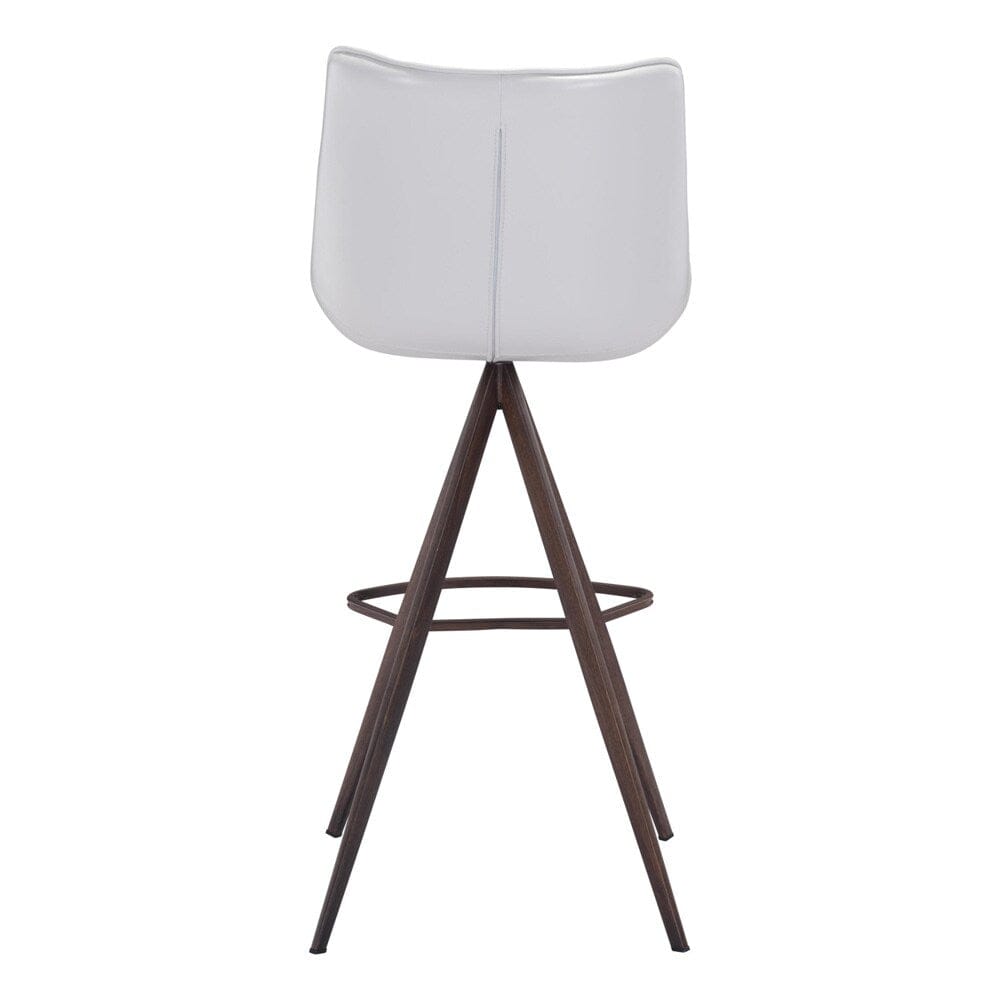 Zuo Modern - Aki Barstool (Set of 2) White & Walnut - 101288 veiw 4