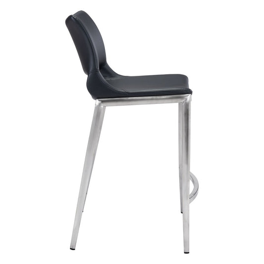 Zuo Modern - Ace Counter Stool (Set of 2) Black & Silver - 101391 veiw 2