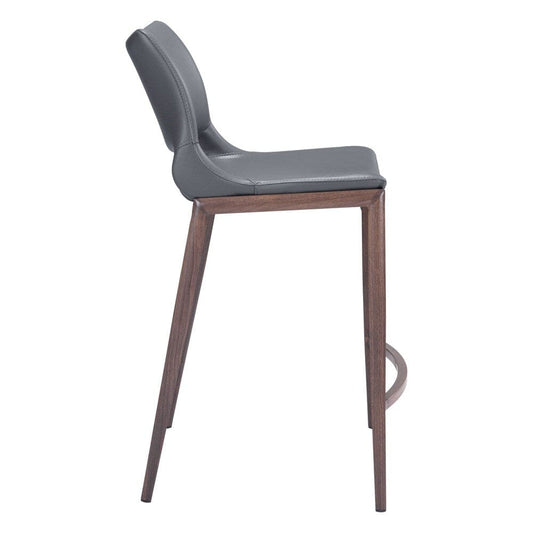 Zuo Modern - Ace Counter Stool (Set of 2) Dark Gray & Walnut - 109390 veiw 2