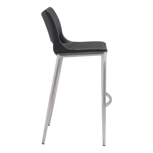 Zuo Modern - Ace Barstool (Set of 2) Black & Silver - 101284 veiw 2