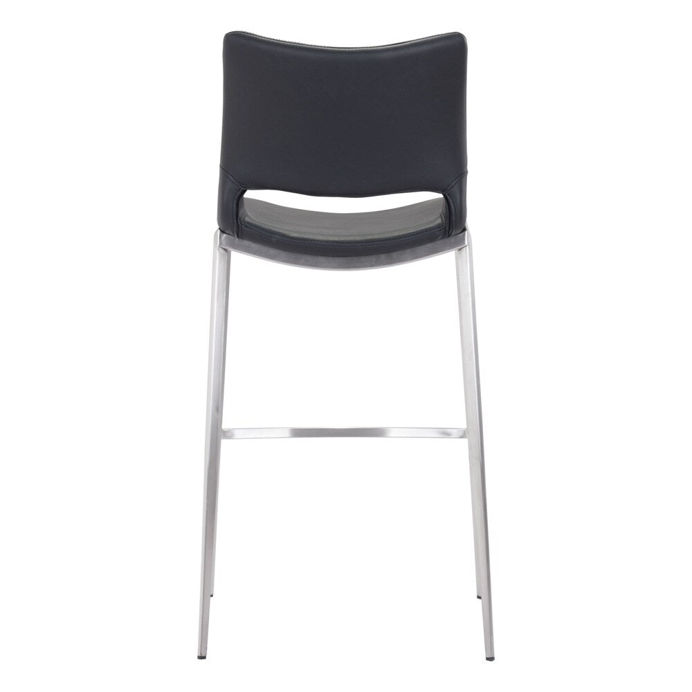 Zuo Modern - Ace Barstool (Set of 2) Black & Silver - 101284 veiw 4