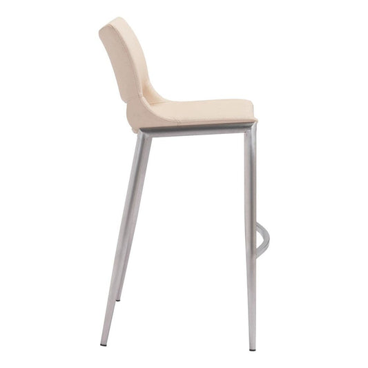 Zuo Modern - Ace Barstool (Set of 2) Light Pink & Silver - 101285 veiw 2