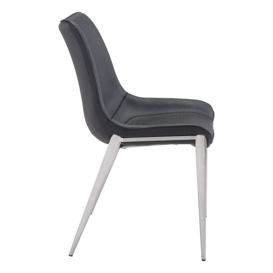 Zuo Modern - Magnus Dining Chair (Set of 2) Black & Silver - 101271 veiw 2