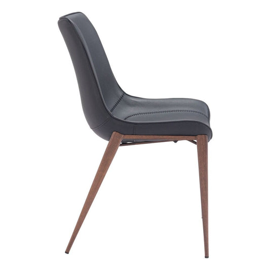 Zuo Modern - Magnus Dining Chair (Set of 2) Black & Walnut - 109933 veiw 2