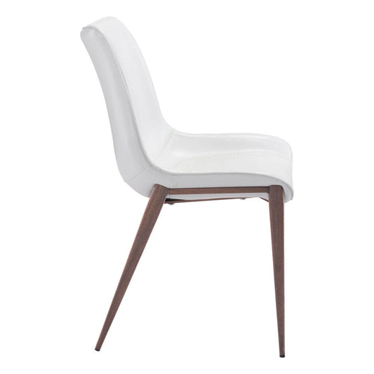 Zuo Modern - Magnus Dining Chair (Set of 2) White & Walnut - 101273 veiw 2