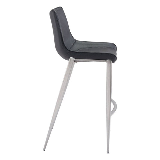 Zuo Modern - Magnus Barstool (Set of 2) Black & Silver - 101276 veiw 2