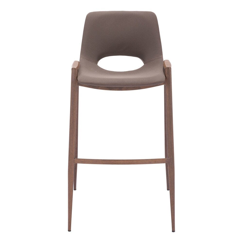 Zuo Modern - Desi Barstool (Set of 2) Brown & Walnut - 109734 veiw 3