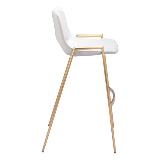 Zuo Modern - Desi Barstool (Set of 2) White & Gold - 109556 veiw 2