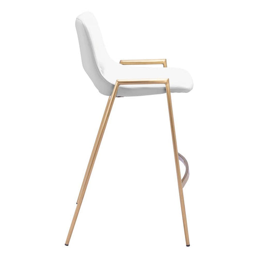 Zuo Modern - Desi Counter Stool (Set of 2) White & Gold - 109553 veiw 2