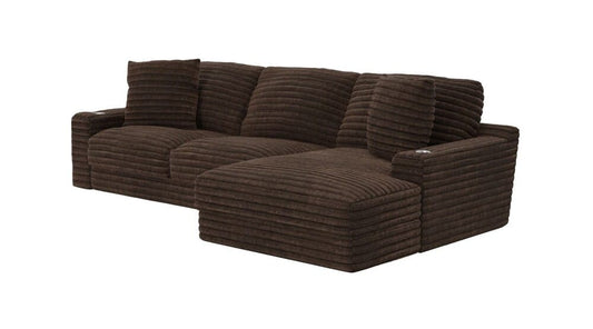 Jackson Furniture - Comfrey 2-Piece Sectional with RSF Chaise in Chocolate - 3045-76/1998-09_3045-63/1998-09_ veiw 2