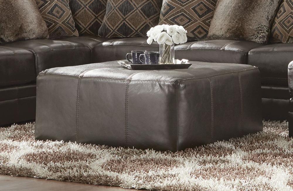 Jackson Furniture - Denali Top Grain Leather Cocktail Ottoman in Steel - 4378-28/1283-28/3083-28 veiw 4