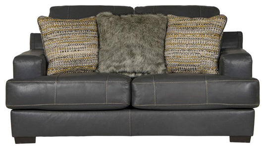 Jackson Furniture - Marco Top Grain Leather Loveseat in Gunmetal - 4507-02/1273-58/3073-58 veiw 2