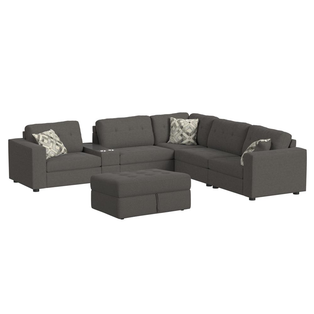 Picket House Furnishings - Harleigh 7PC Living Room Set in Palmer Plus Ash - U-15020-11403-7PC veiw 1