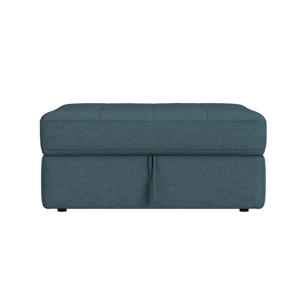 Picket House Furnishings - Harleigh Storage Ottoman in Palmer Plus Teal - U-15020-11407-001 veiw 3