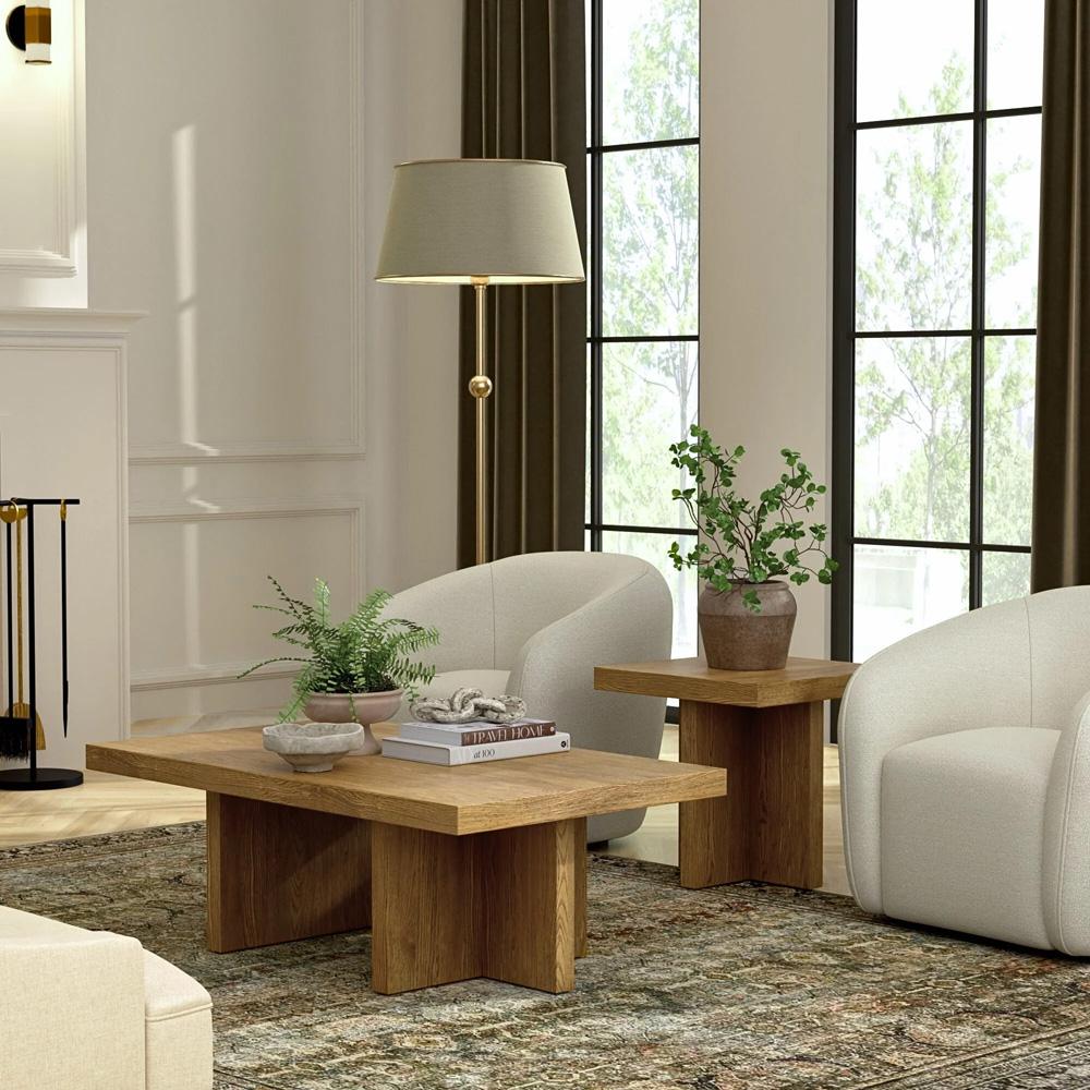 Alpine Furniture - Donte Rectangular Coffee Table, Oak - 6798OAK-61 veiw 7