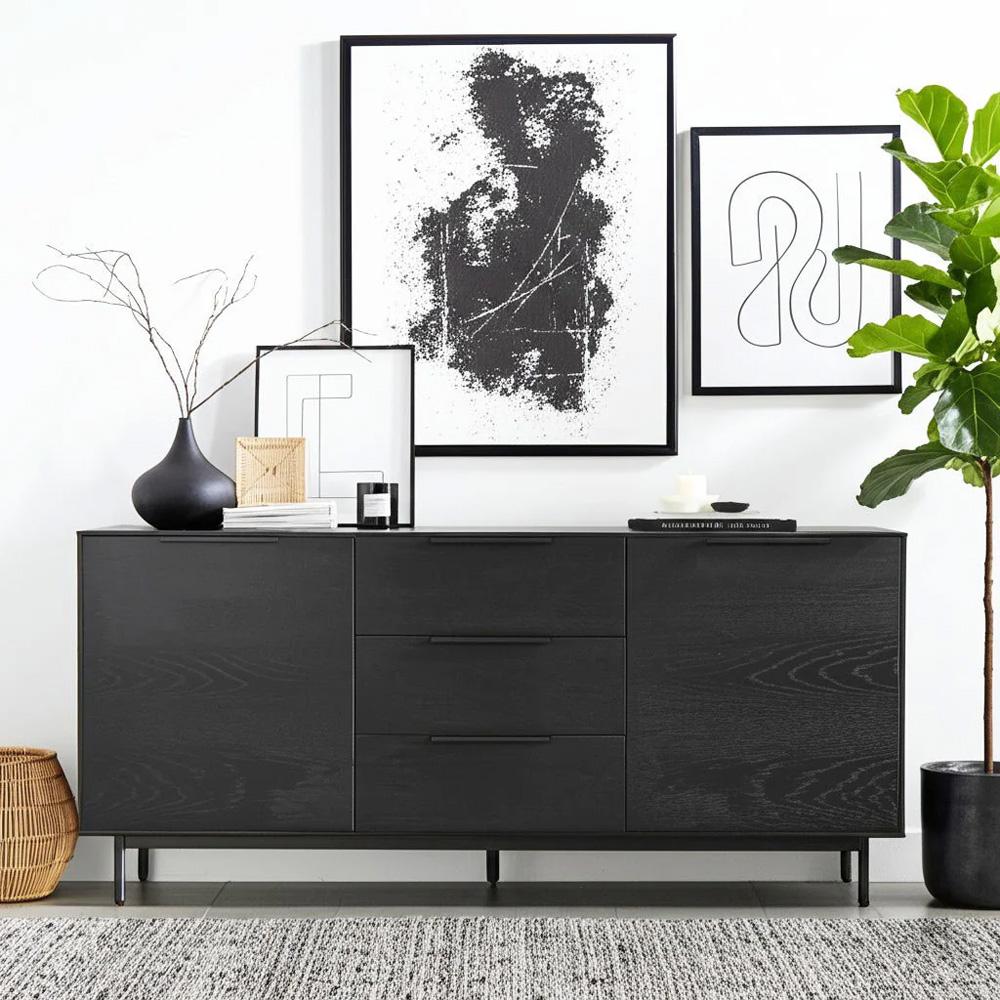 Origins by Alpine - Akira Sideboard, Black - 2400BLK-64 veiw 5