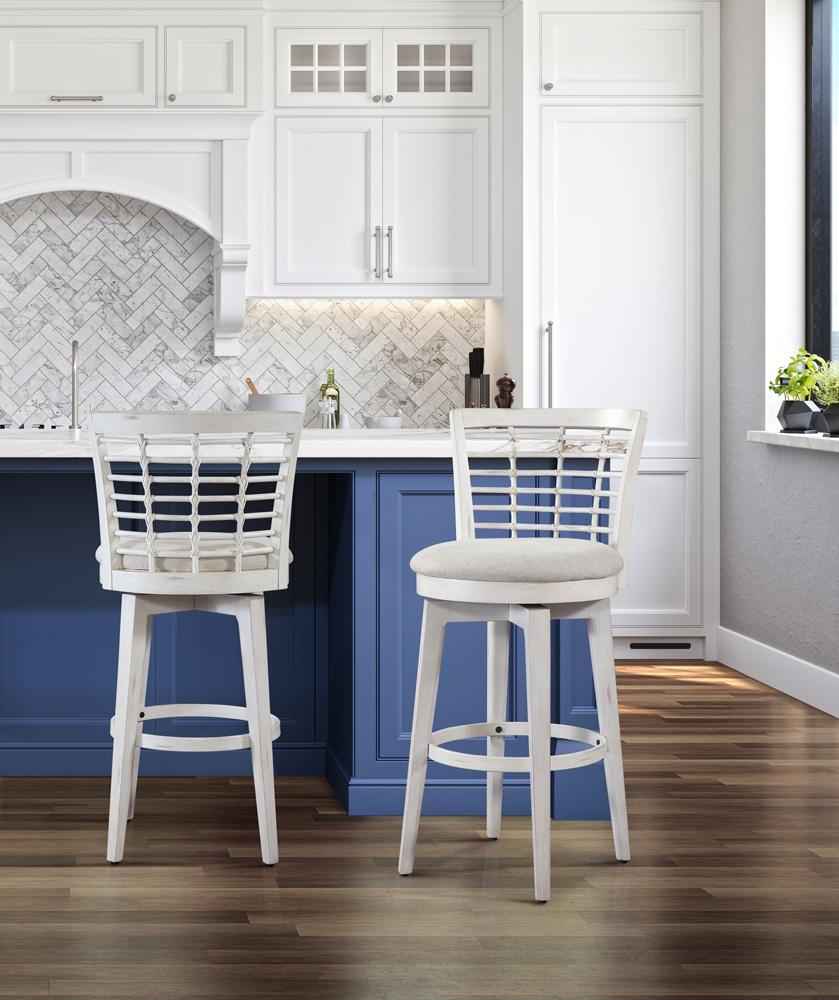 American Woodcrafters - Beach Comber Bar Height Swivel Stool - Weathered White - D-8510-345-30F veiw 6